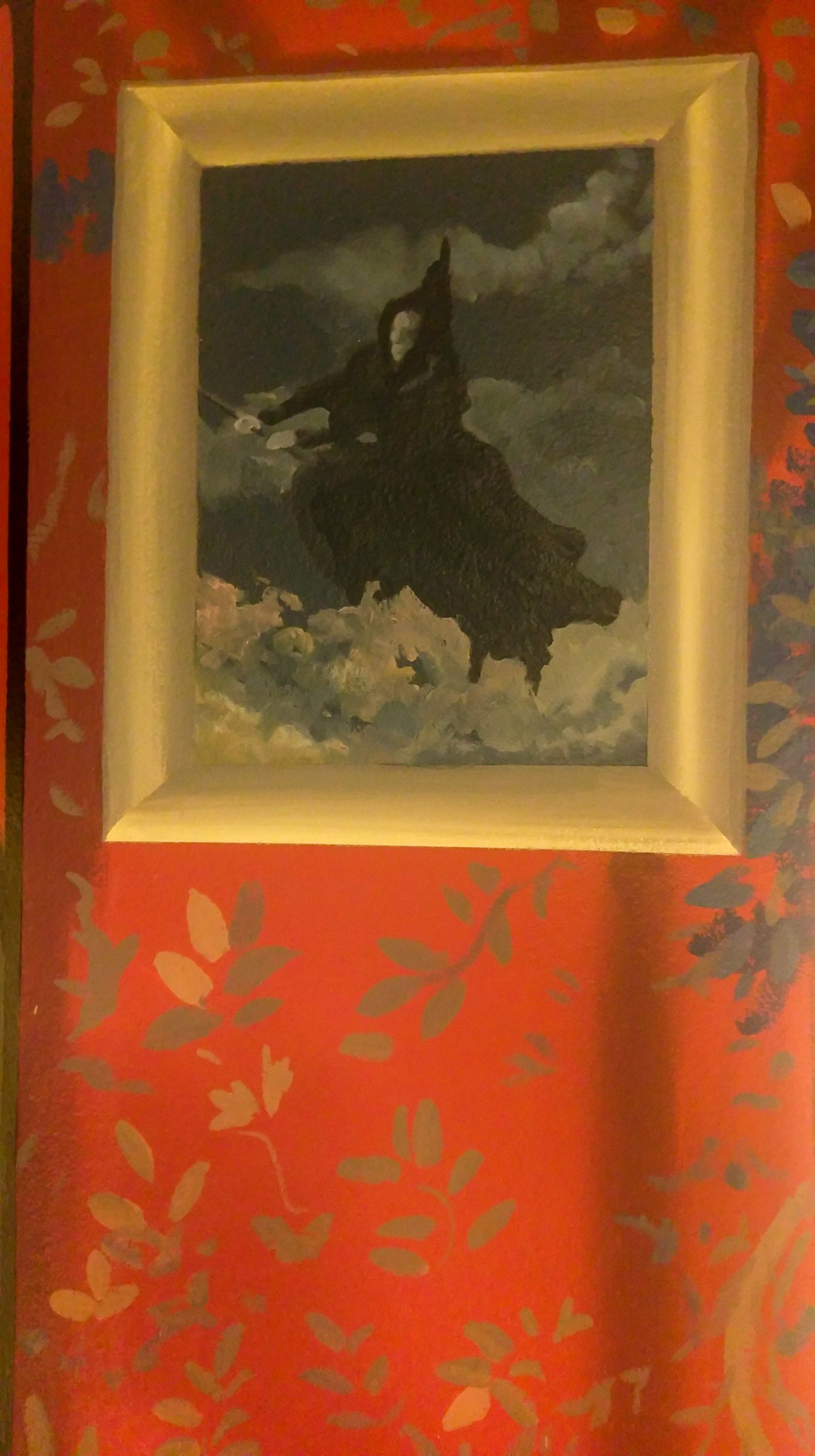 Harry Potter bedroom mural, moving picture of a witch