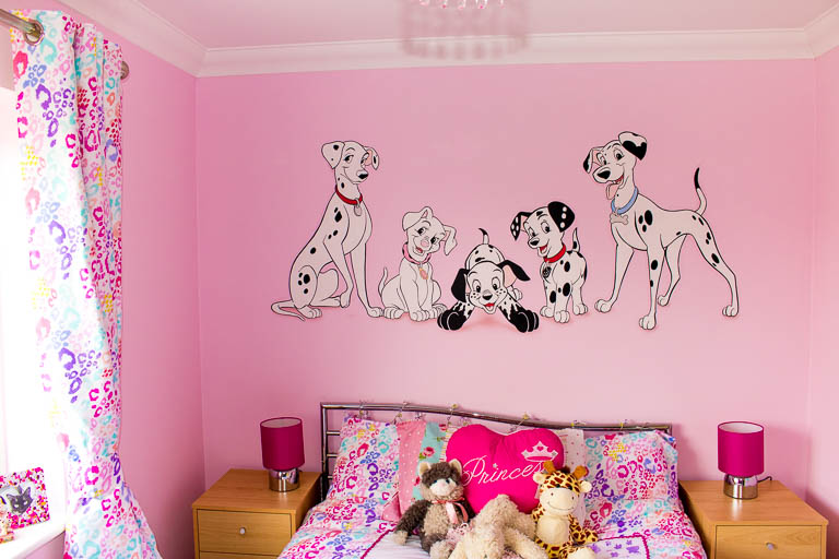 101 Dalmations and Disney Princess mural - pink