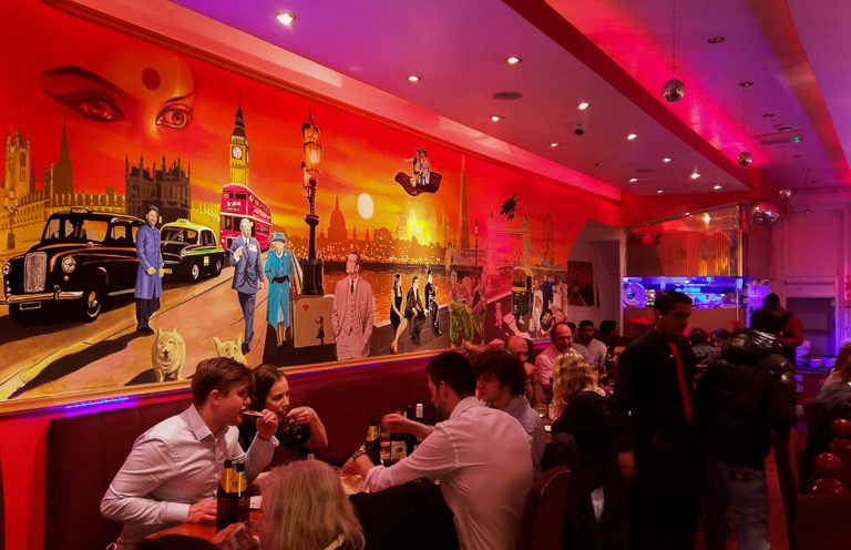Aladin restaurant Brick Lane mural