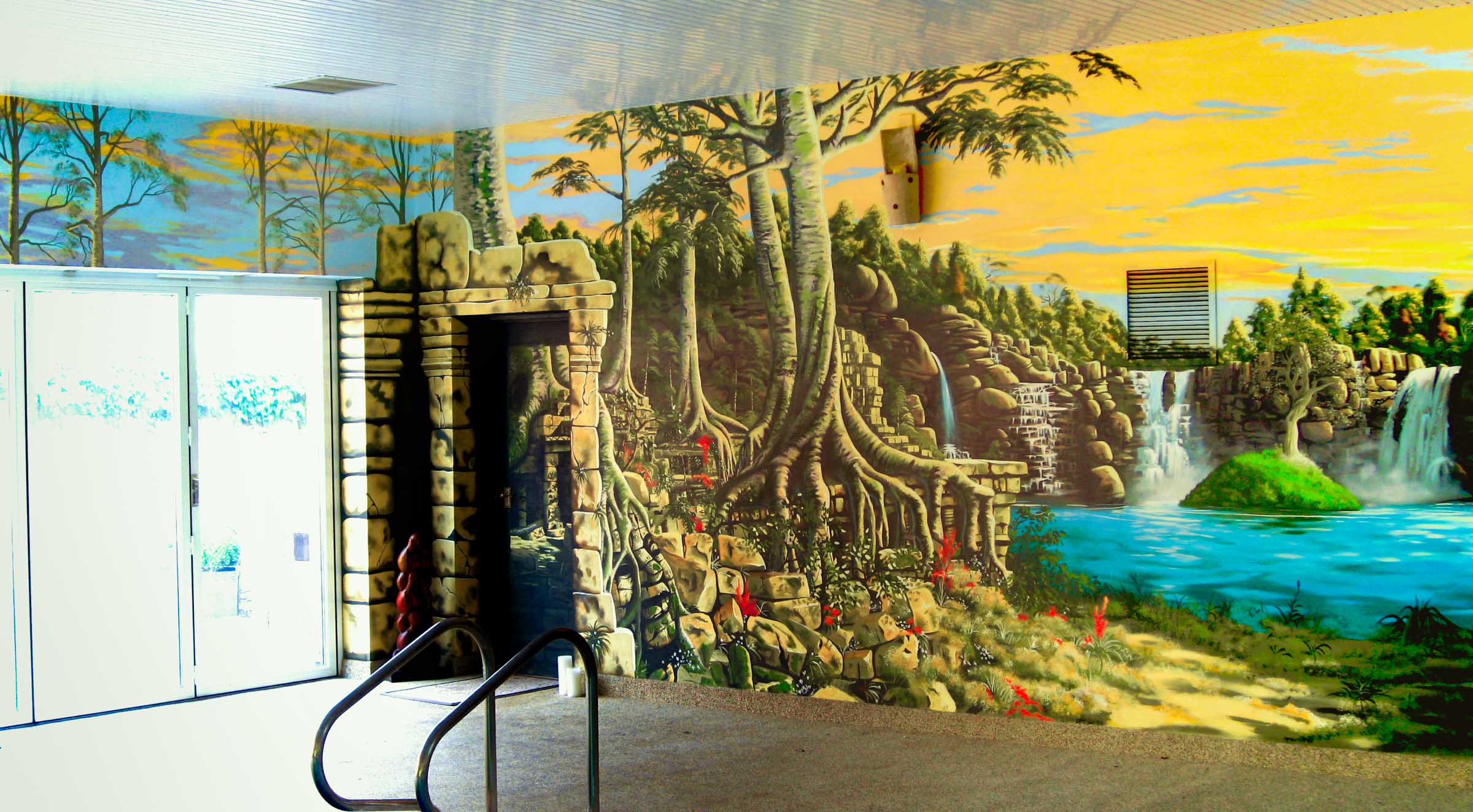 Corner of Ruins in pool mural