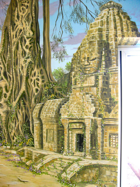 Angkor Wat Temple swimming pool mural | Sacredart Murals