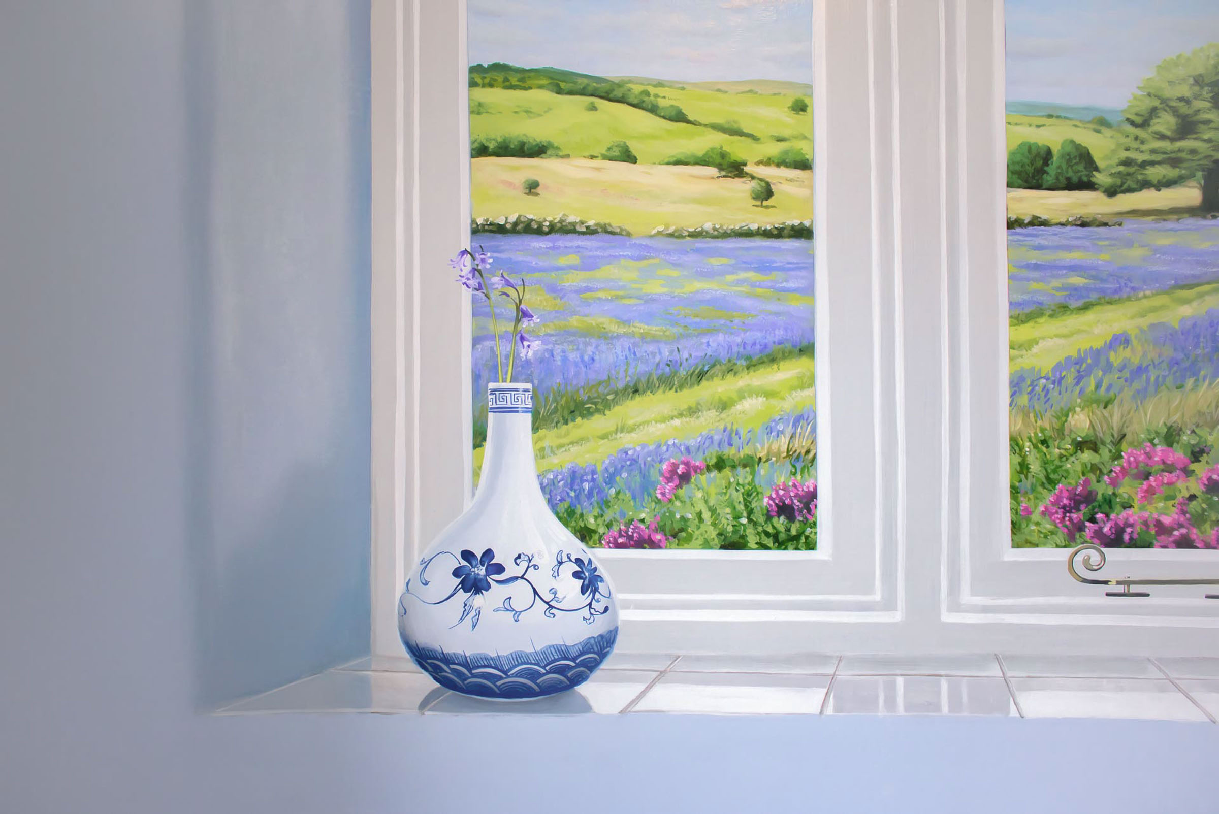 Window and vase detail trompe l'oeil
