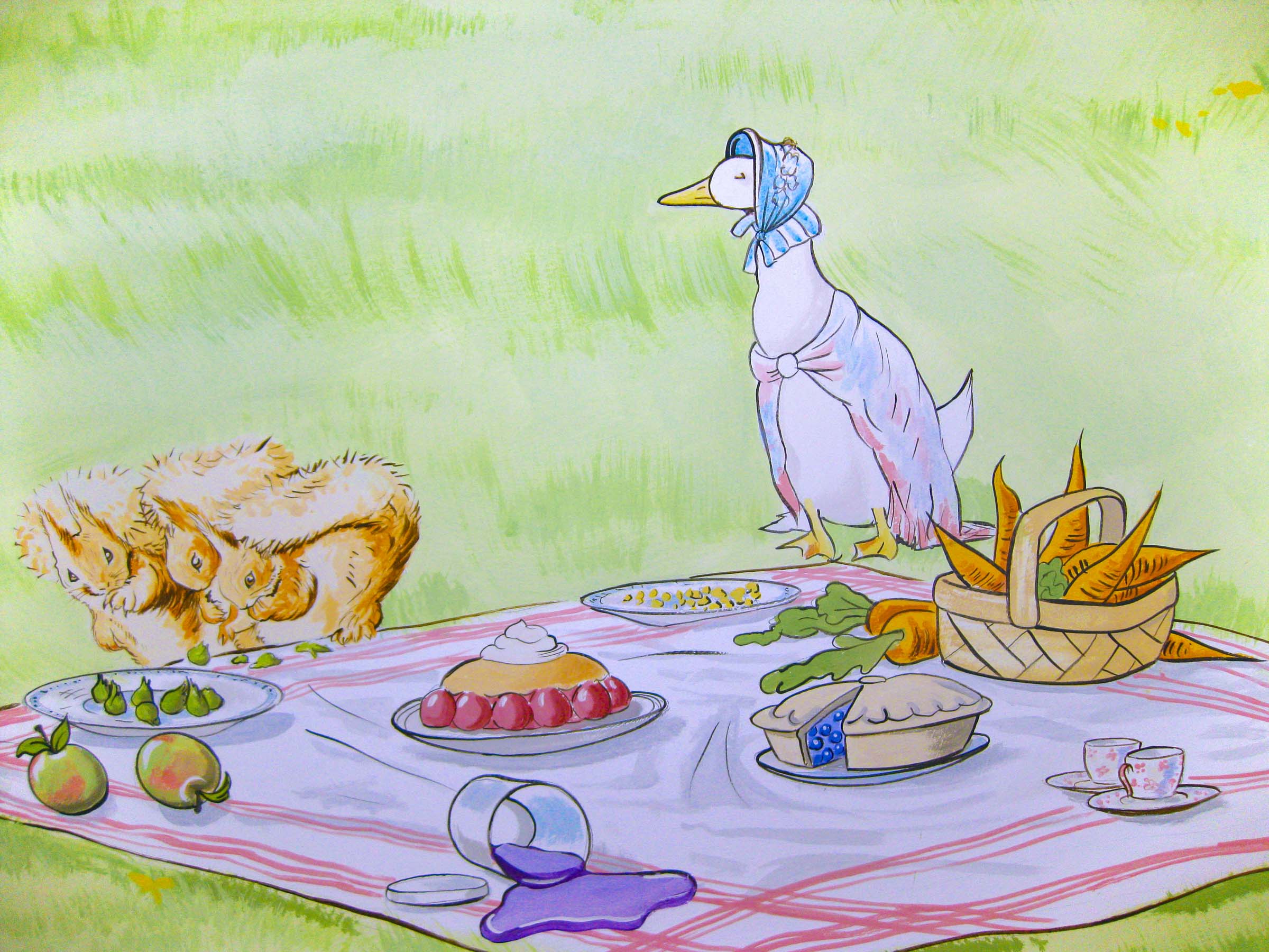 In the style of Beatrix Potter jemima puddle duck