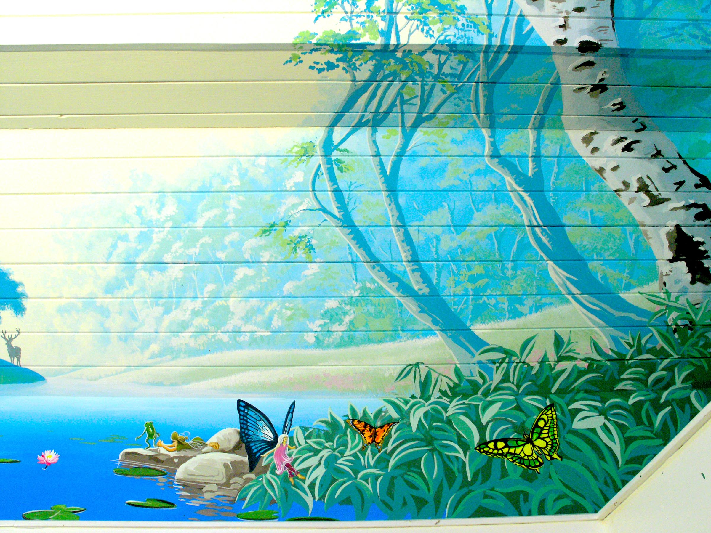 children's fantasy playroom mural