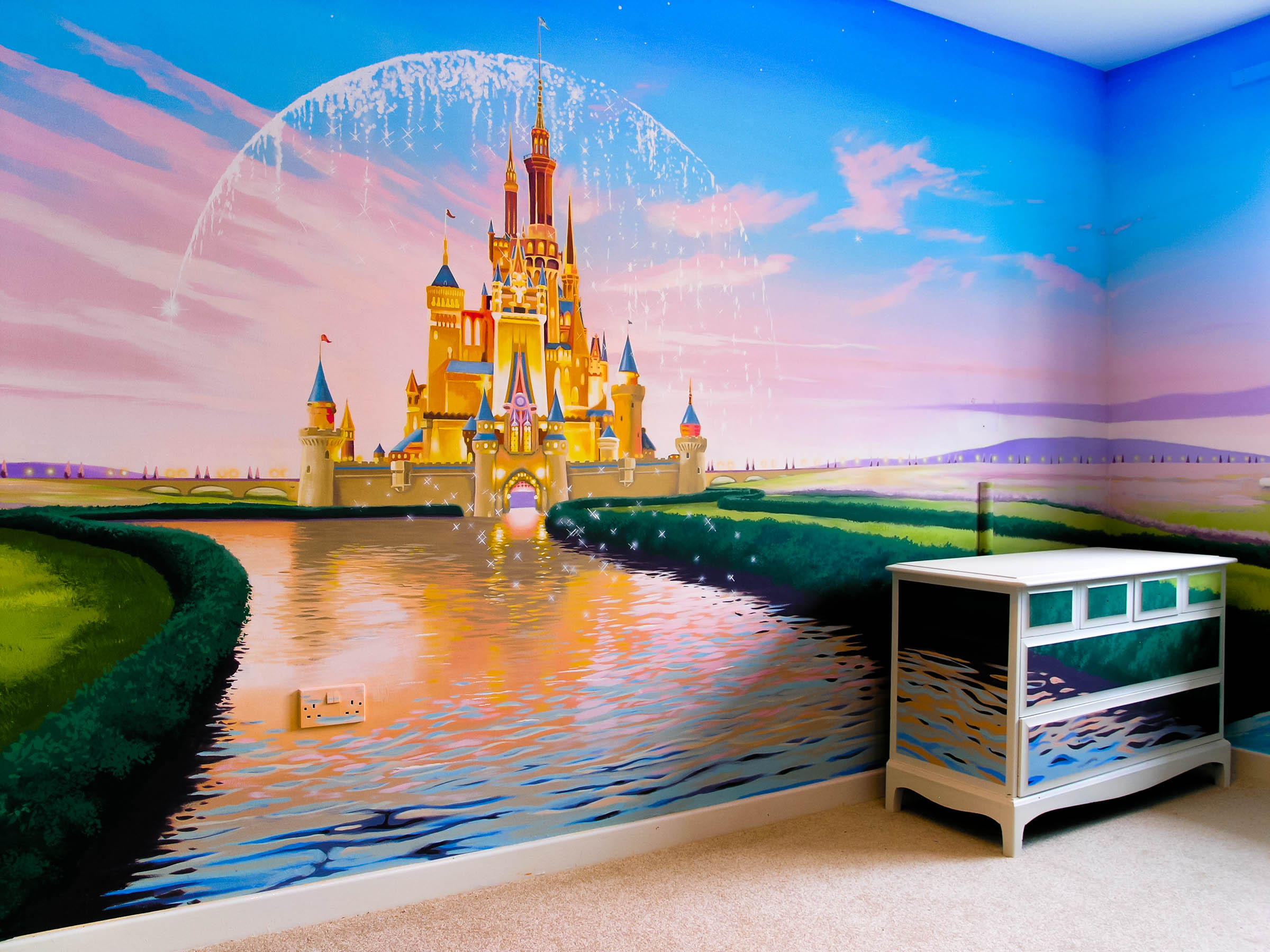 Disney Castle Bedroom with matching furniture, all hand painted.