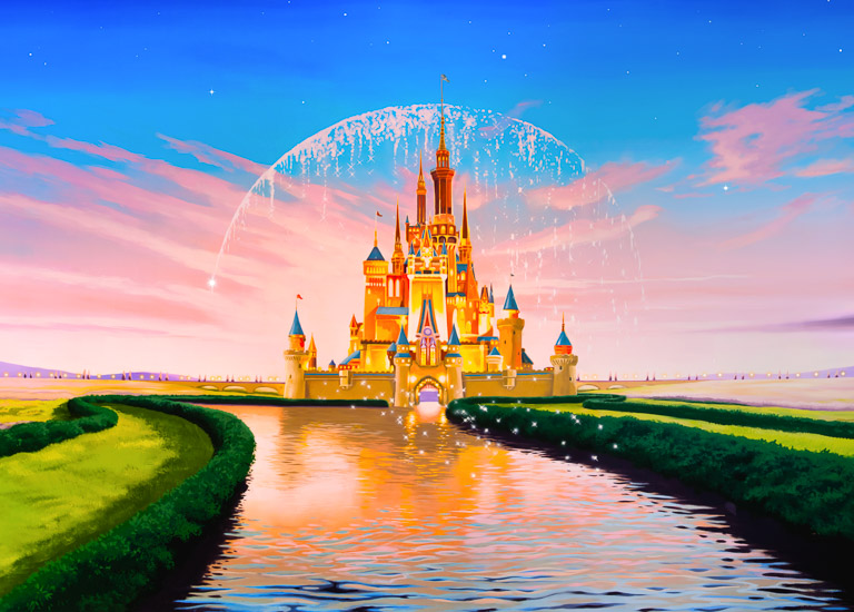 Disney Mural Disney Castle with Princesses
