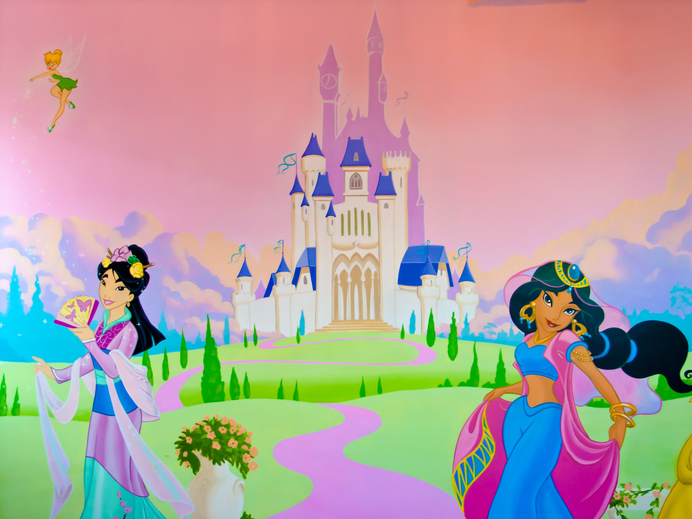 Disney Style Castle, painted relatively simply and quickly to keep costs down.