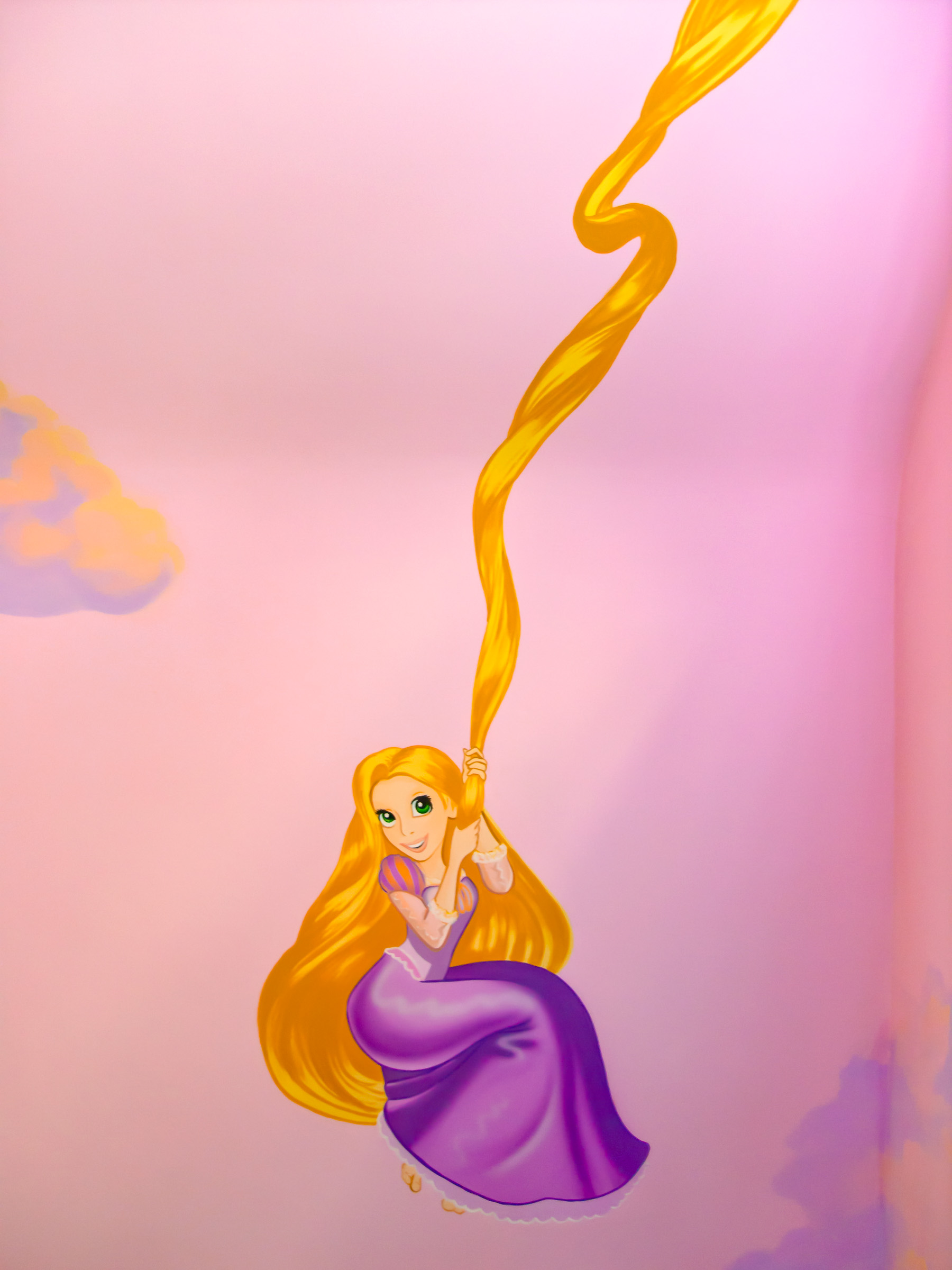 swinging by tangled rapunzel hair