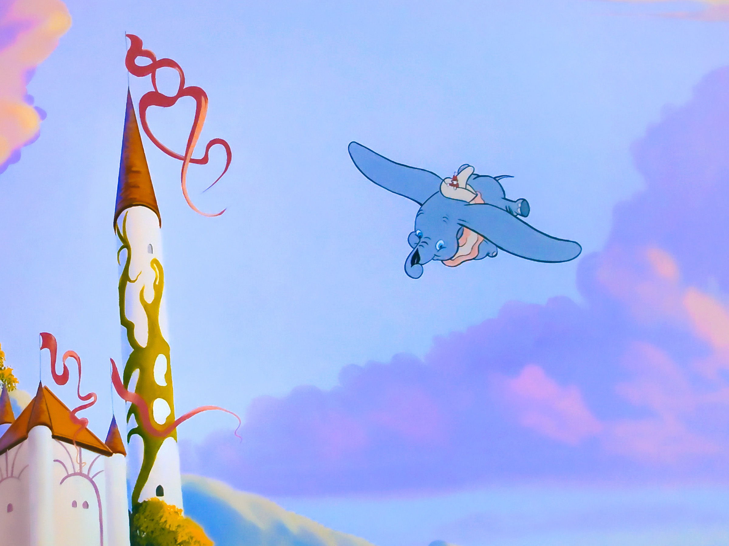 Disney Mural - Dumbo flying over Enchanted Castle