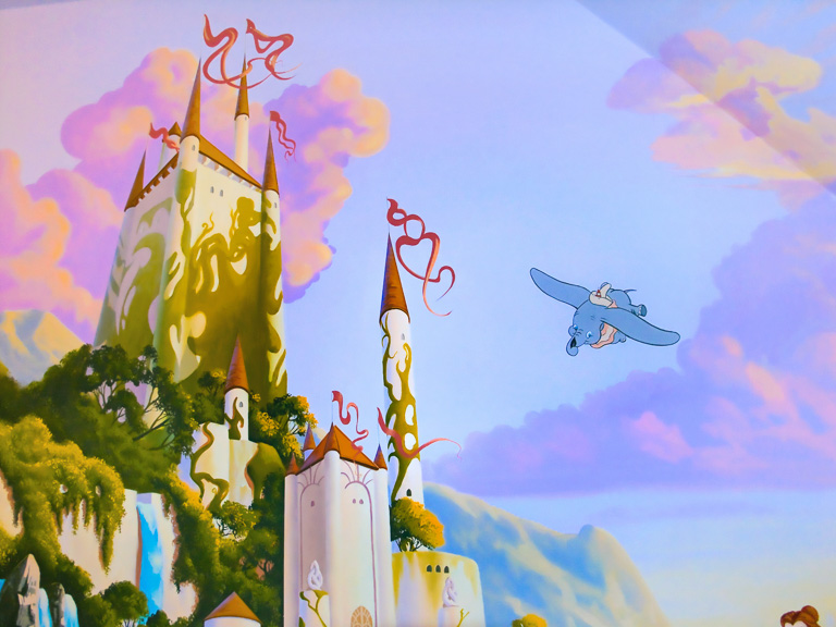 Disney mural with enchanted castle