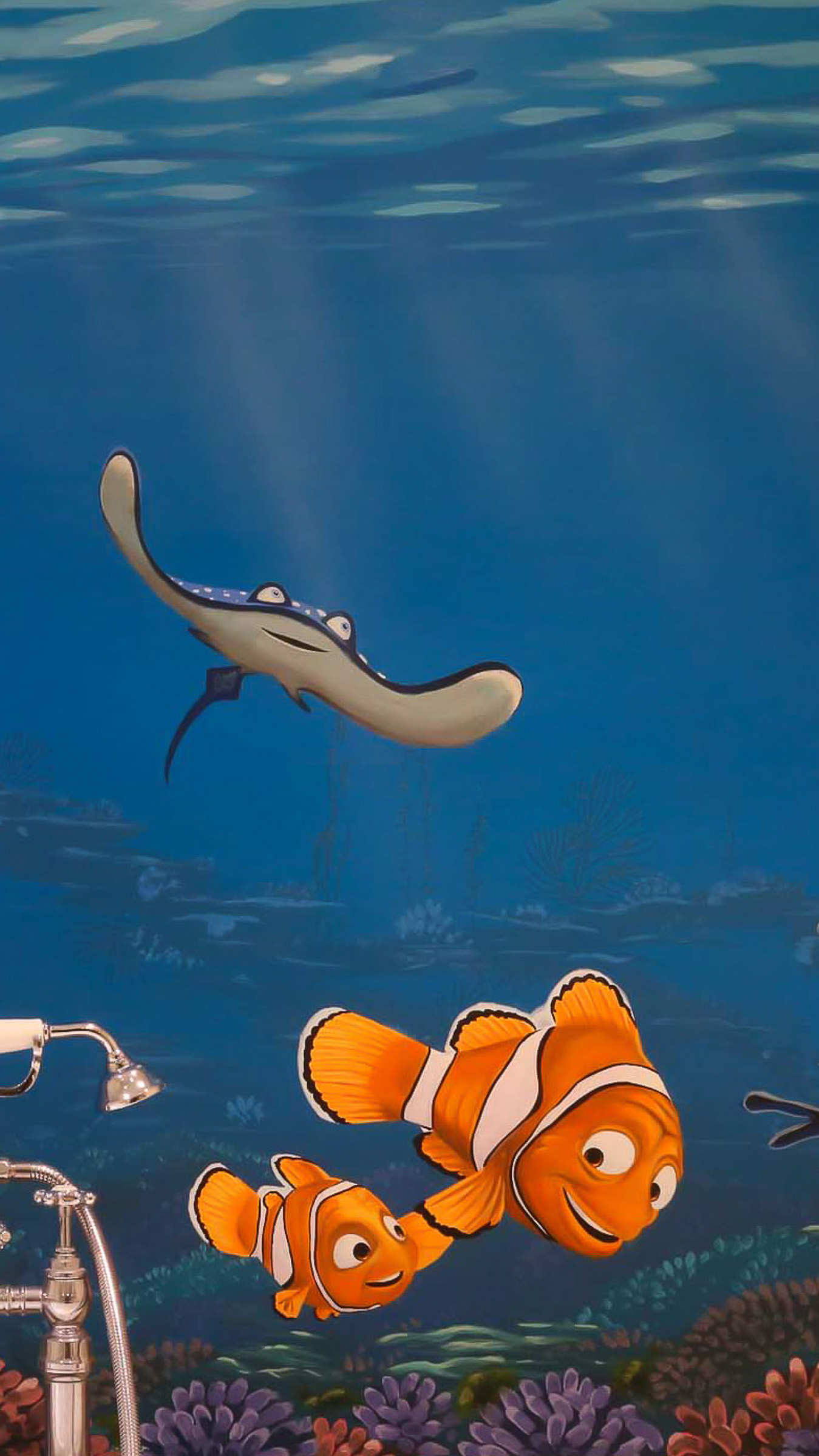 Nemo, Marlin and Mr. Ray ideas  for children's bathroom