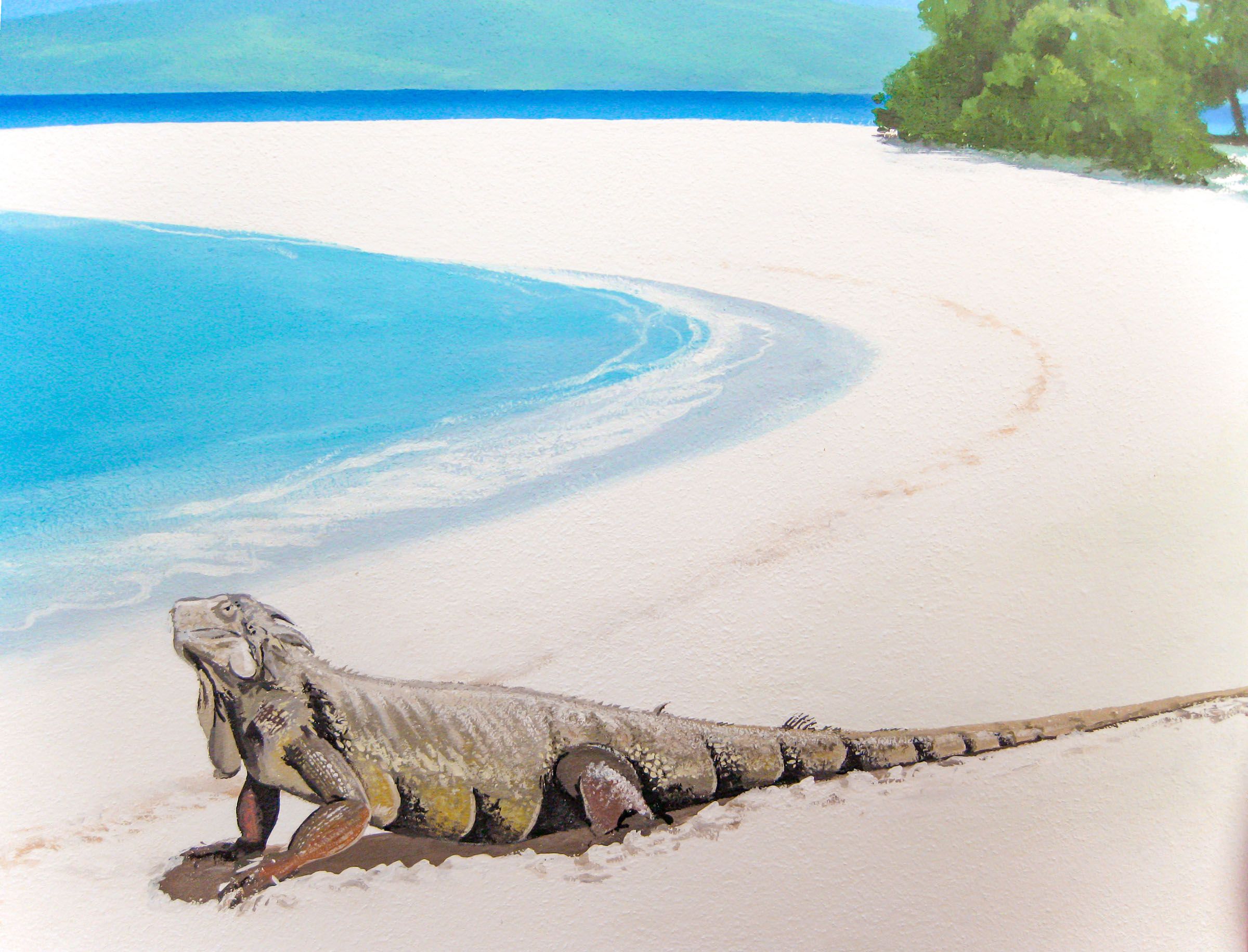 lizard-curved-beach-mural