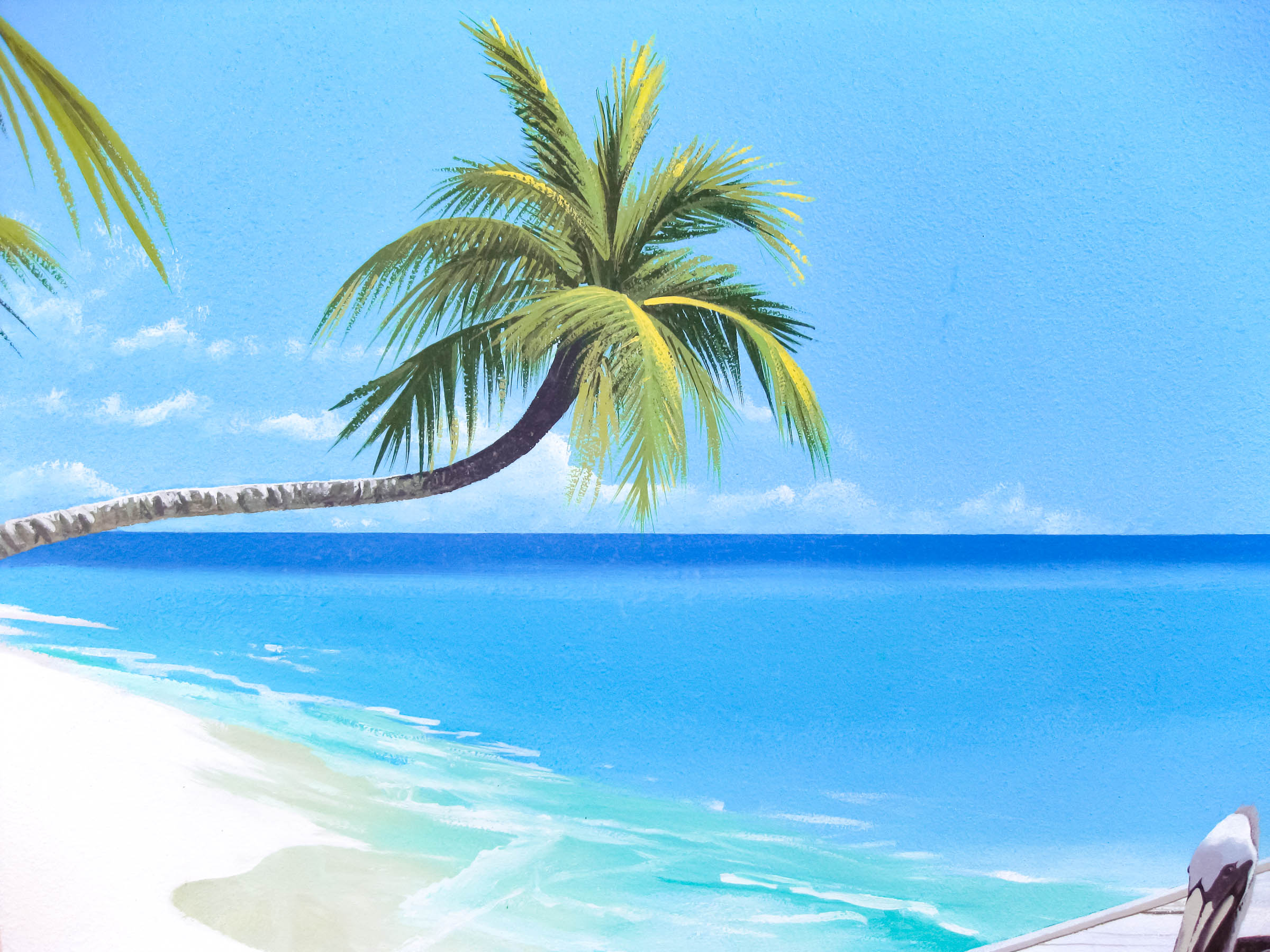 mural-coconut-palm-tree-over-turquoise-sea