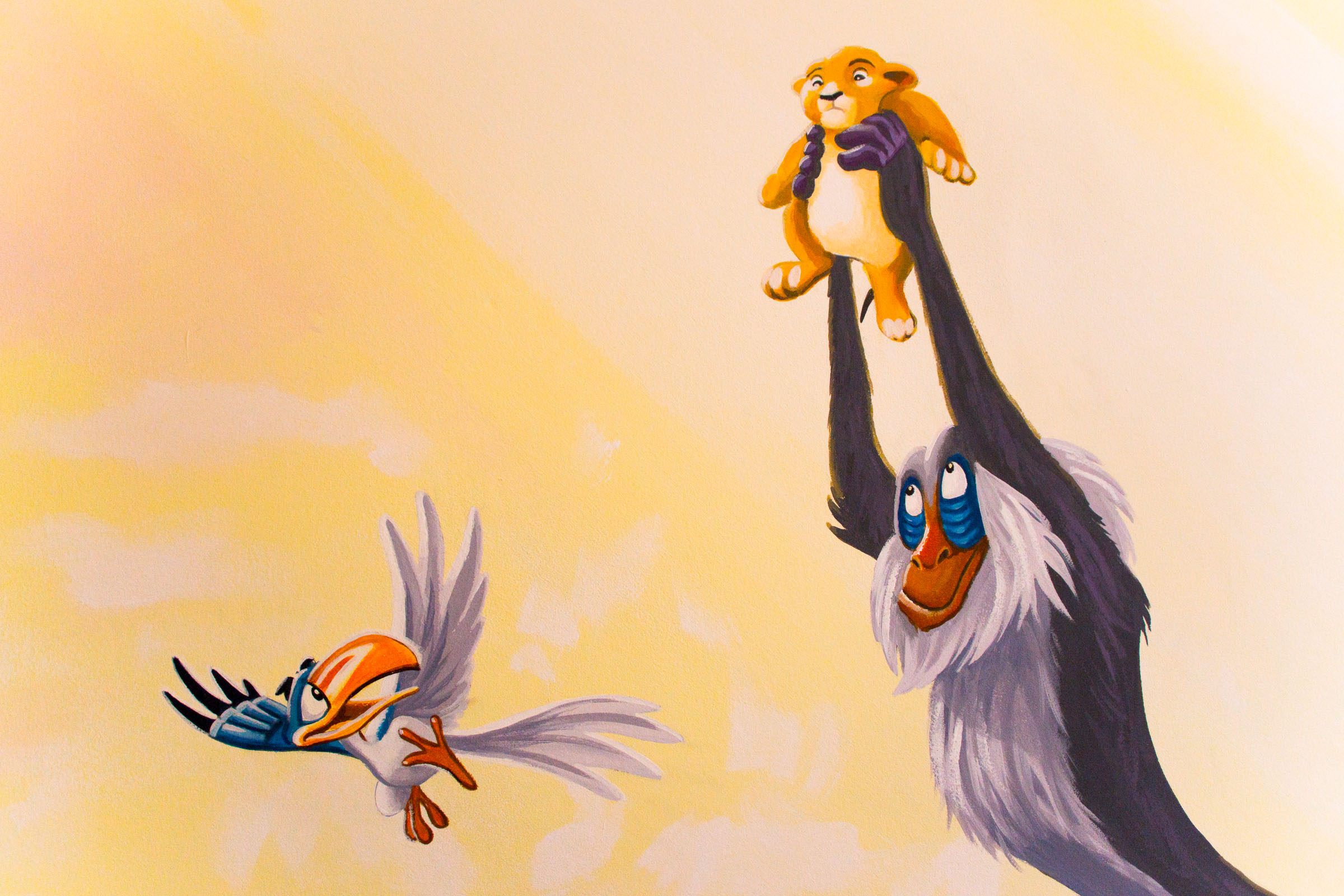 Lion King Mural - Zazu with Mafusa and Simba