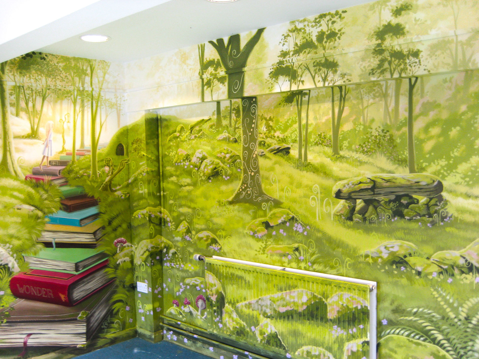 School Library Mural Sacredartmurals.co.uk
