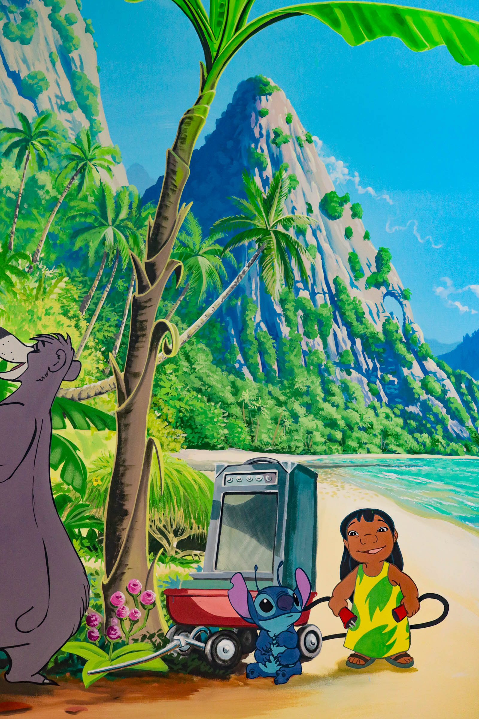 mega disney mural in playroom bagheera