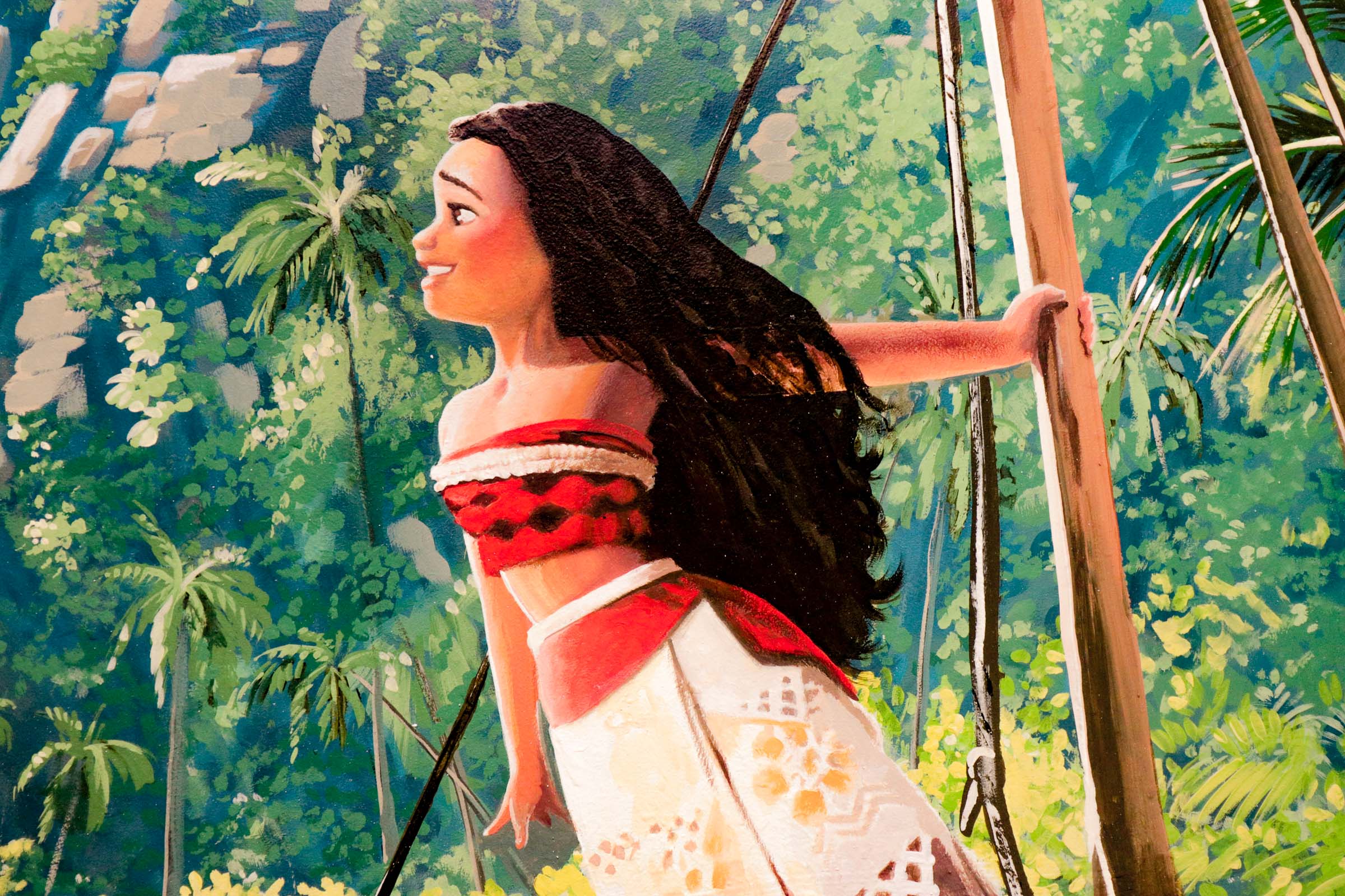Moana in awesome bedroom mural