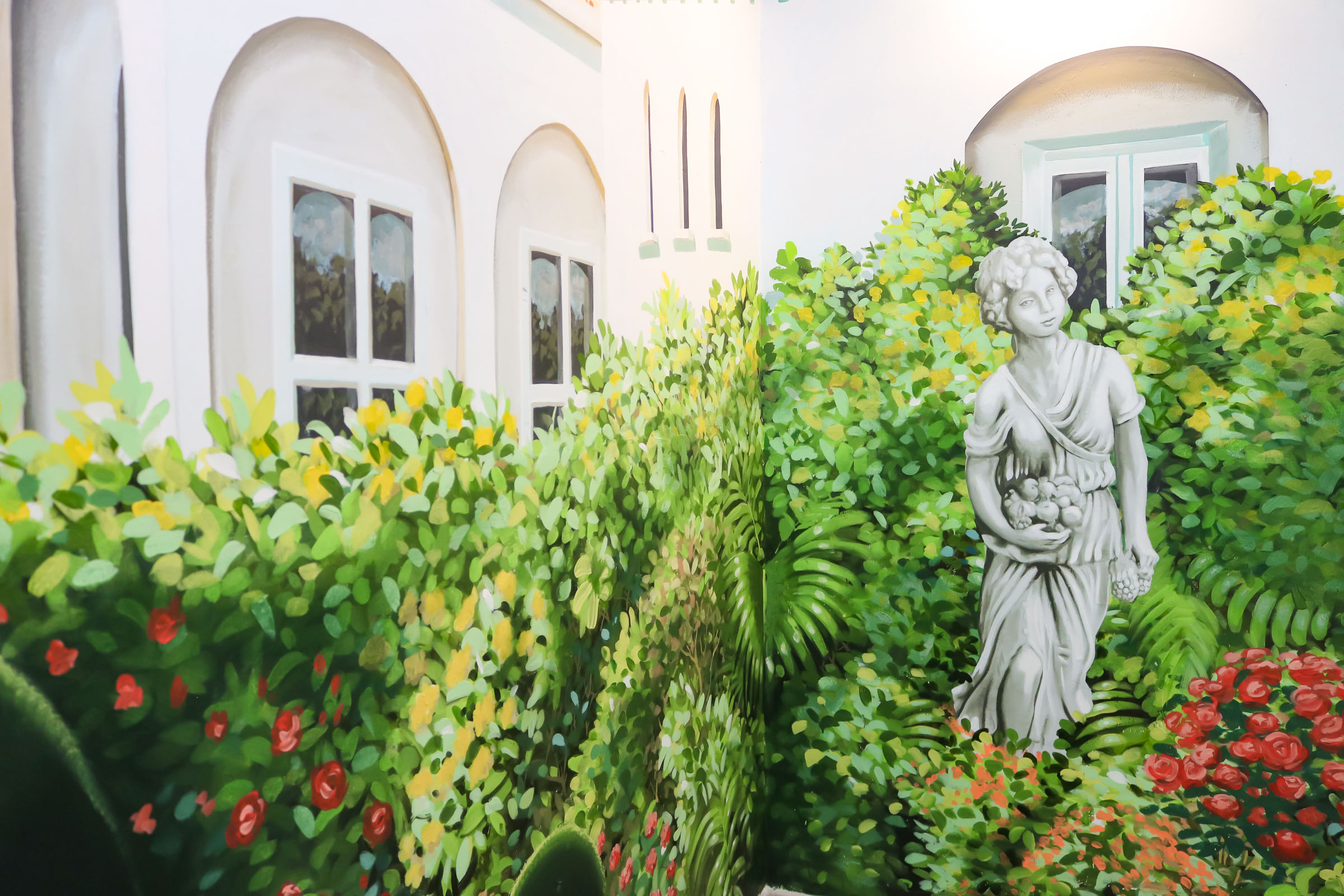 Caribbean Islands Mural around private indoor pool in the UK