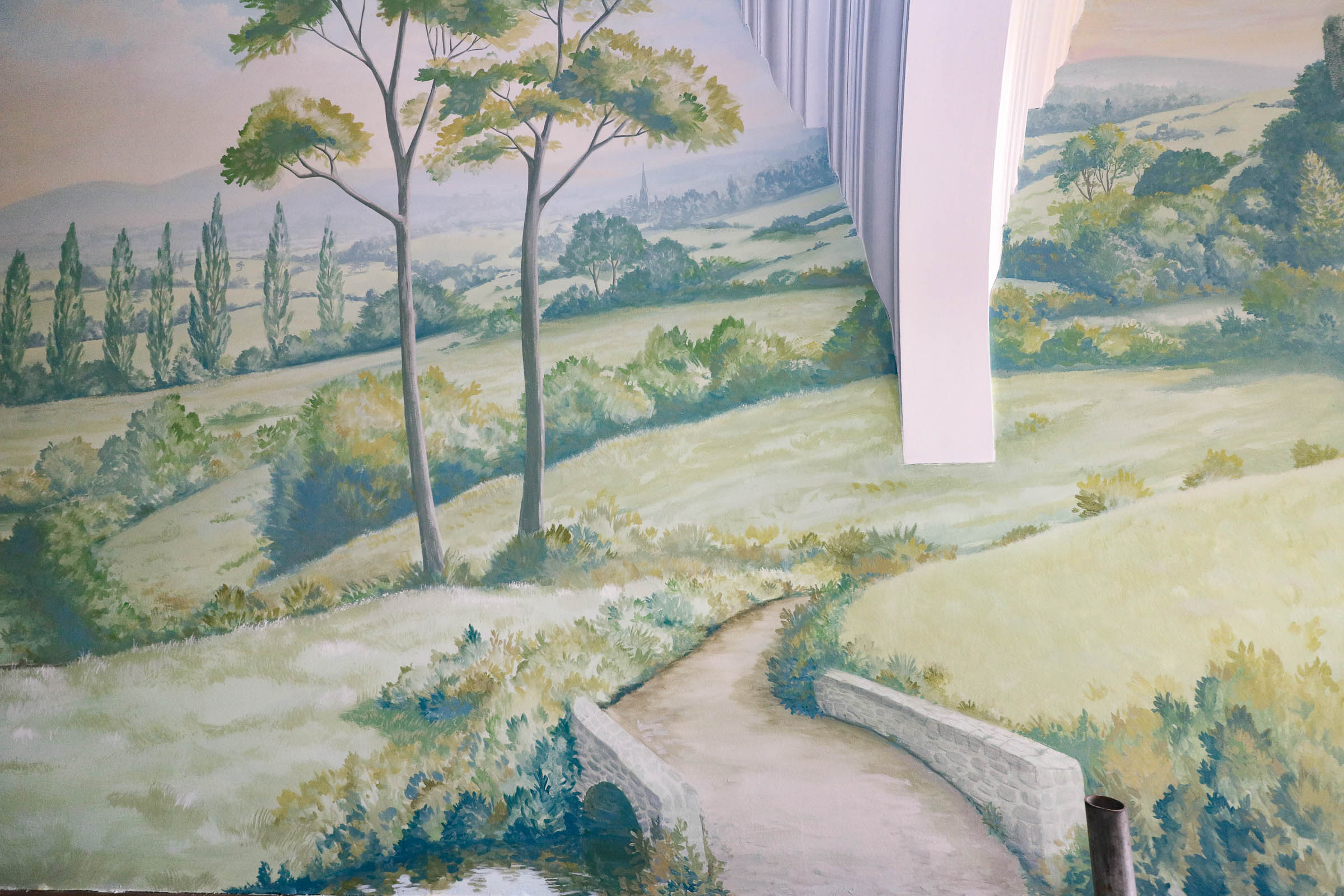 Pevery Hall Shropshire interior artwork on stairway