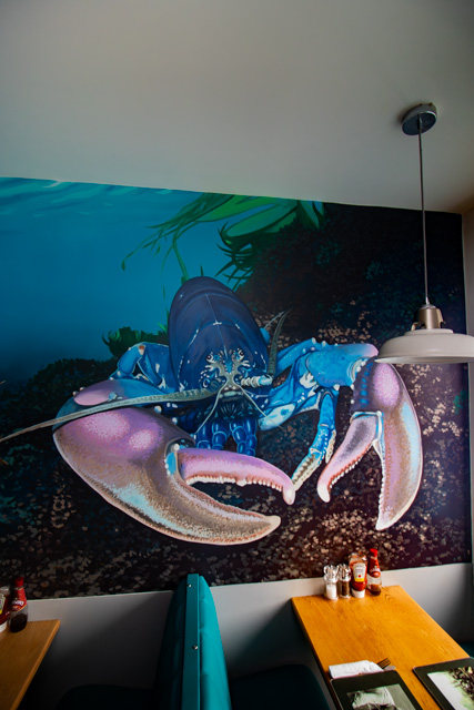 Platters Mural, blue lobster