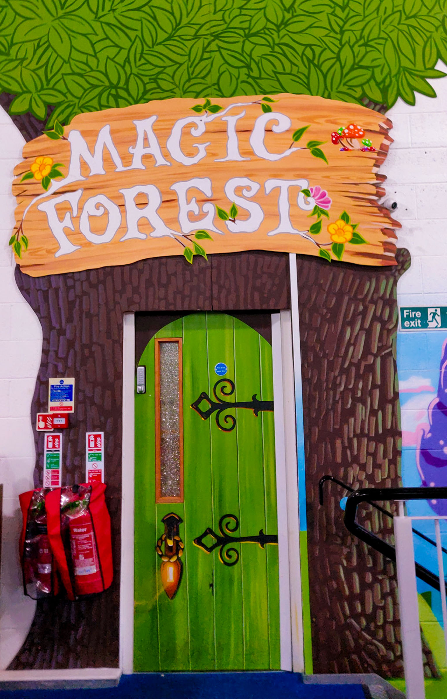 Magic Forest Party Room at the Riverside Hub, Northampton, whole entrance with sign