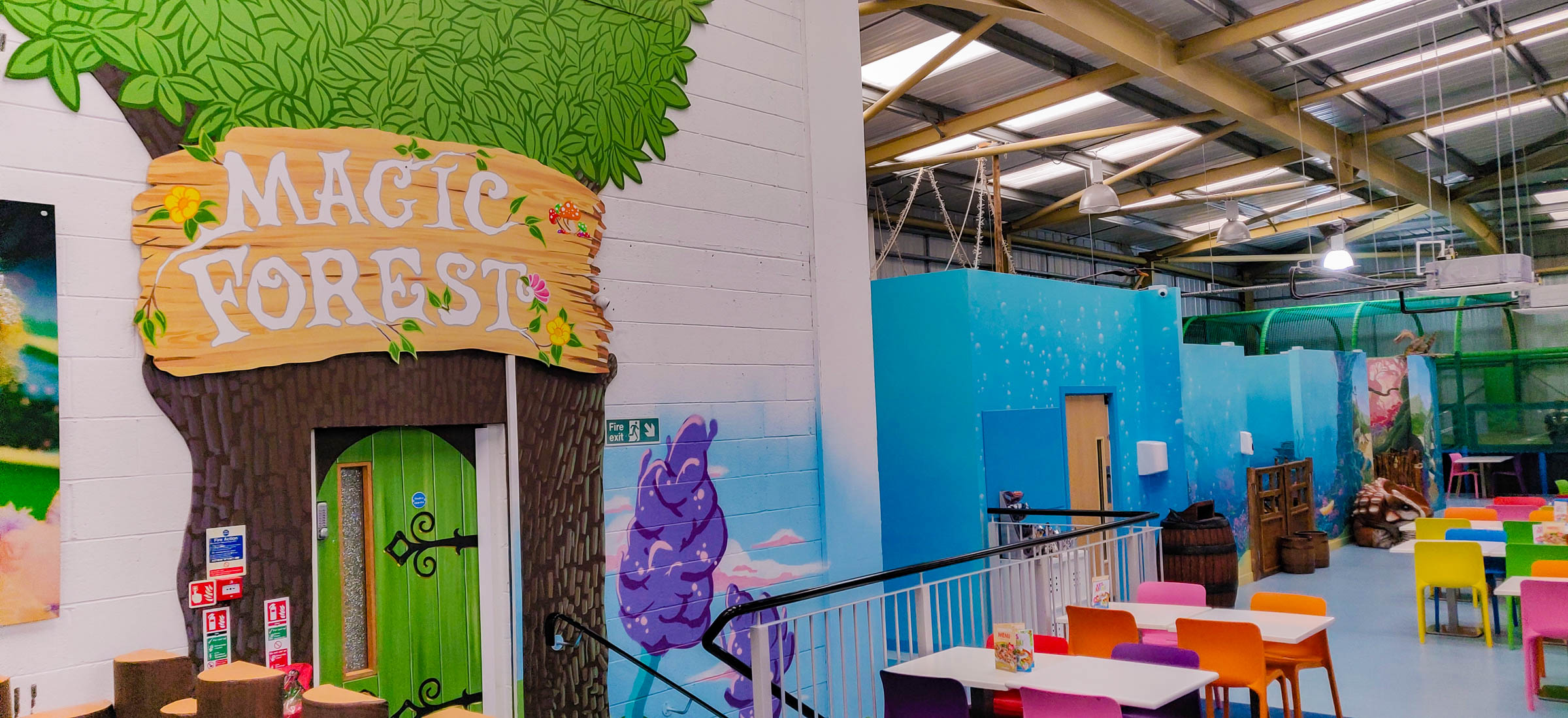 Magic Forest Party Room at the Riverside Hub, Northampton, entrance from the mezzanine, view right.