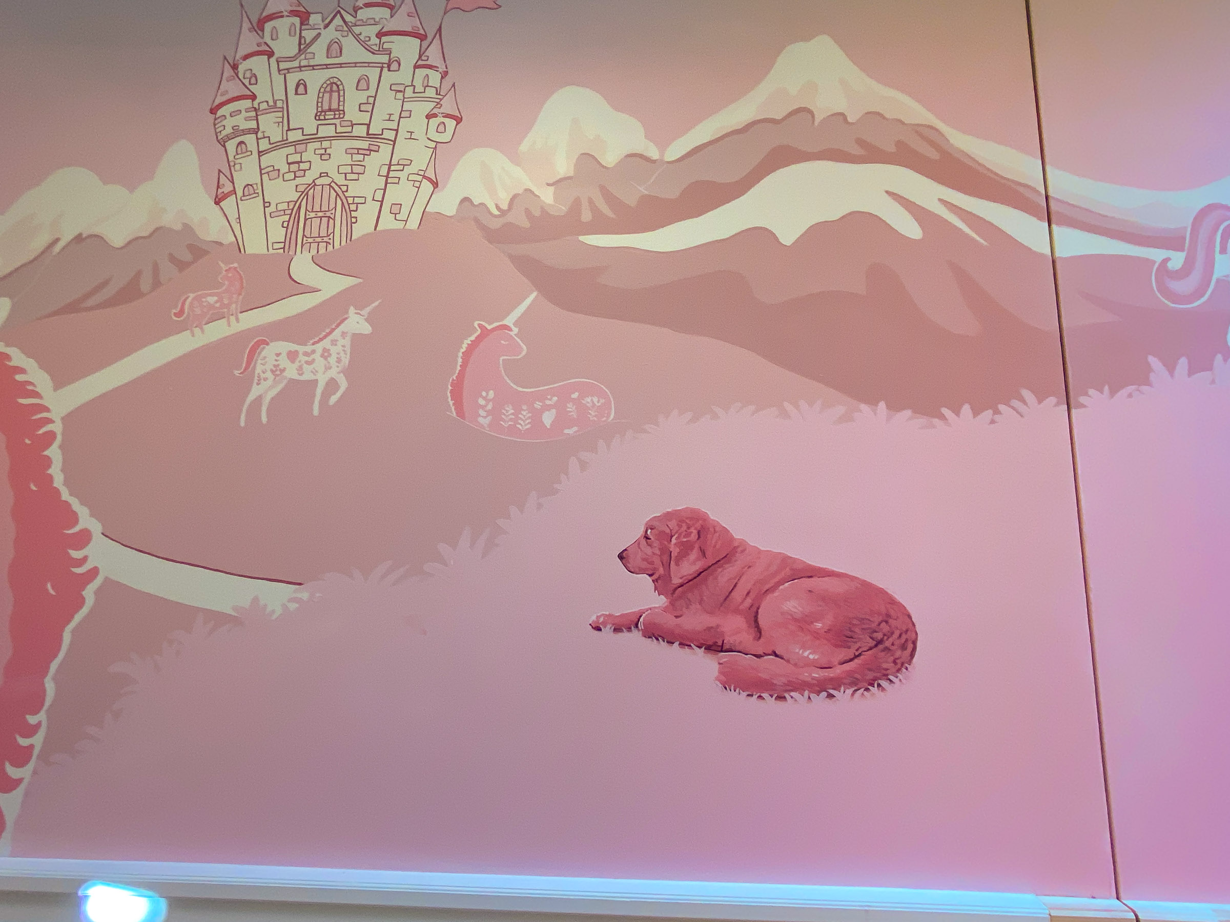 Another of their pets captured in this lovely mural, making the artwork very personal and family friendly