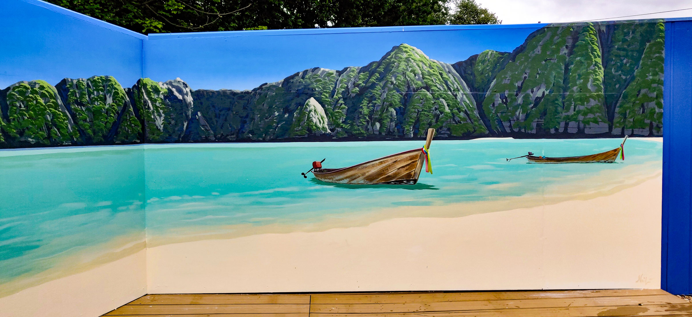 Thailand Holiday Memories Mural - Right side with boats