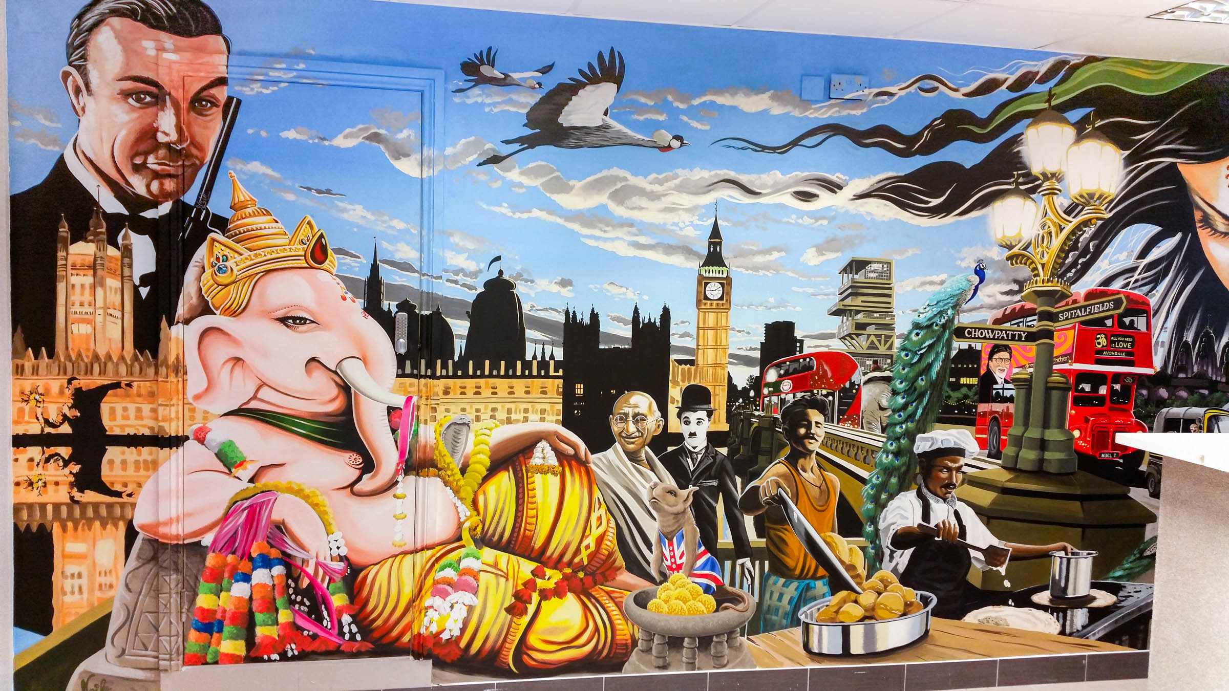 Indian English hybrid mural