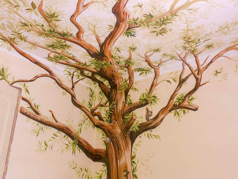 Tree Mural in Boys bedroom