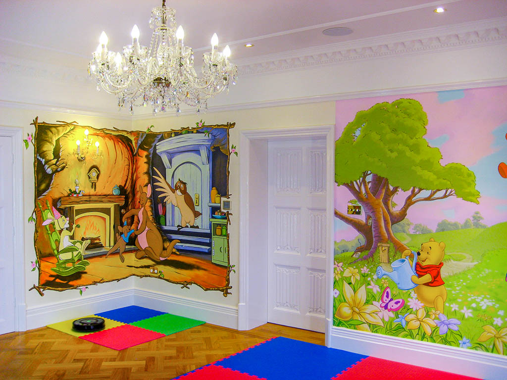 Winnie the Pooh playroom murals
