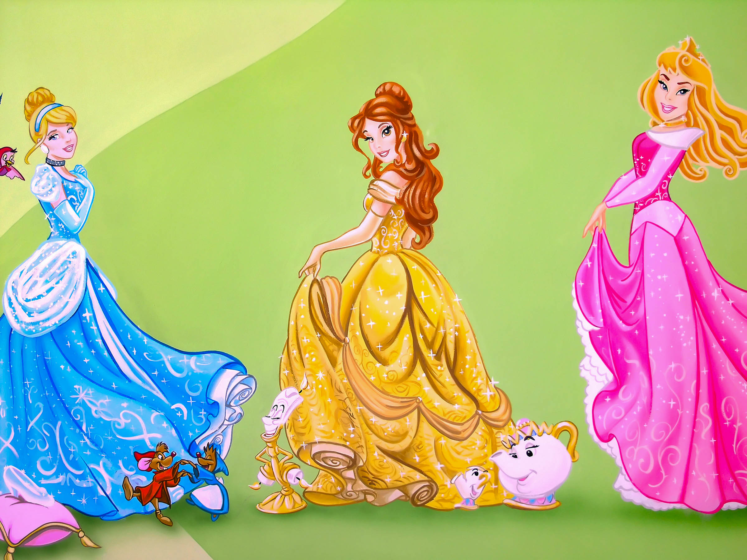 DecoPac Disney Princess Garden Royalty / NEW / Belle / Cinderella / Aurora