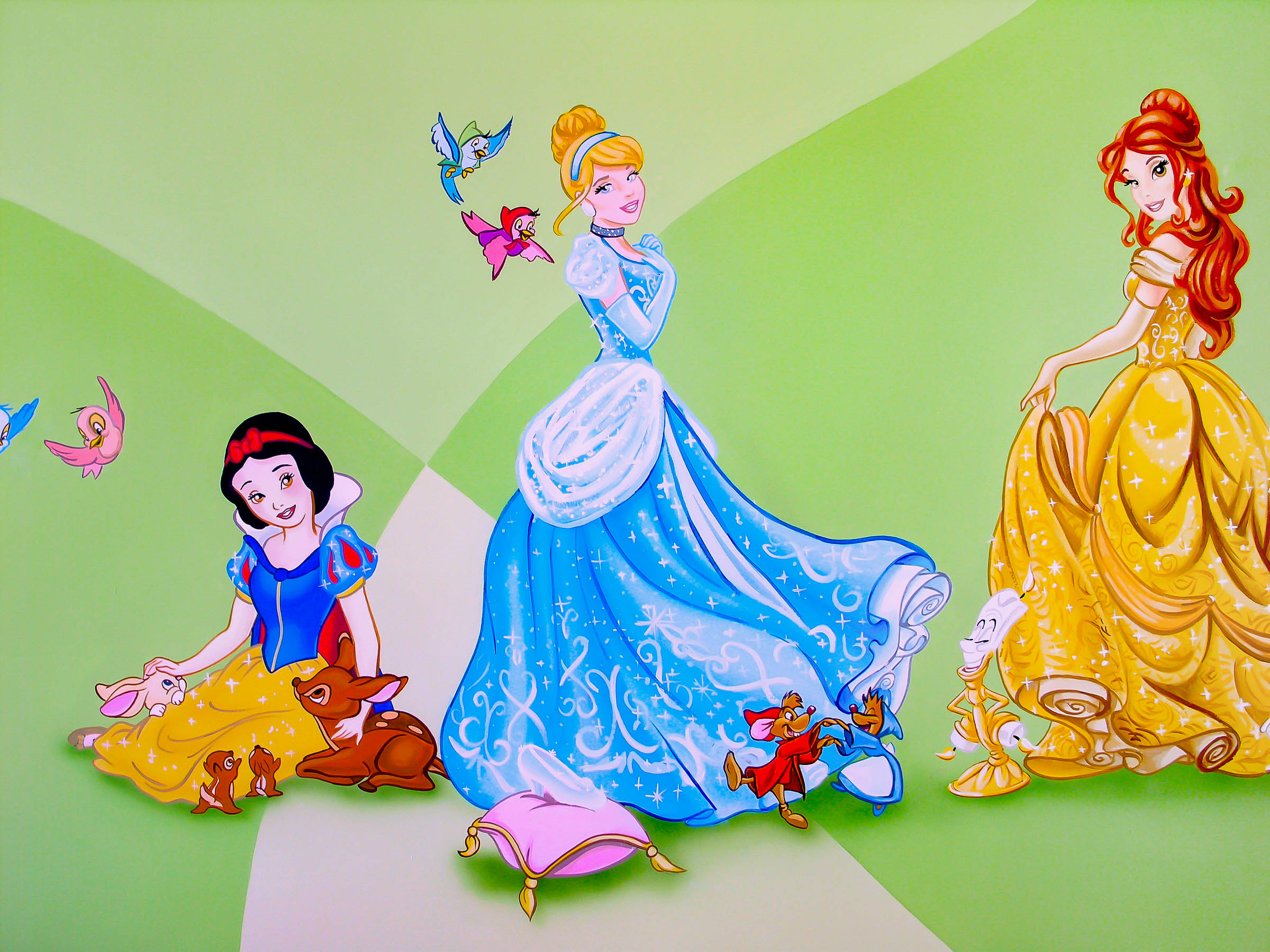 Mural Snow white Cinderella and Belle