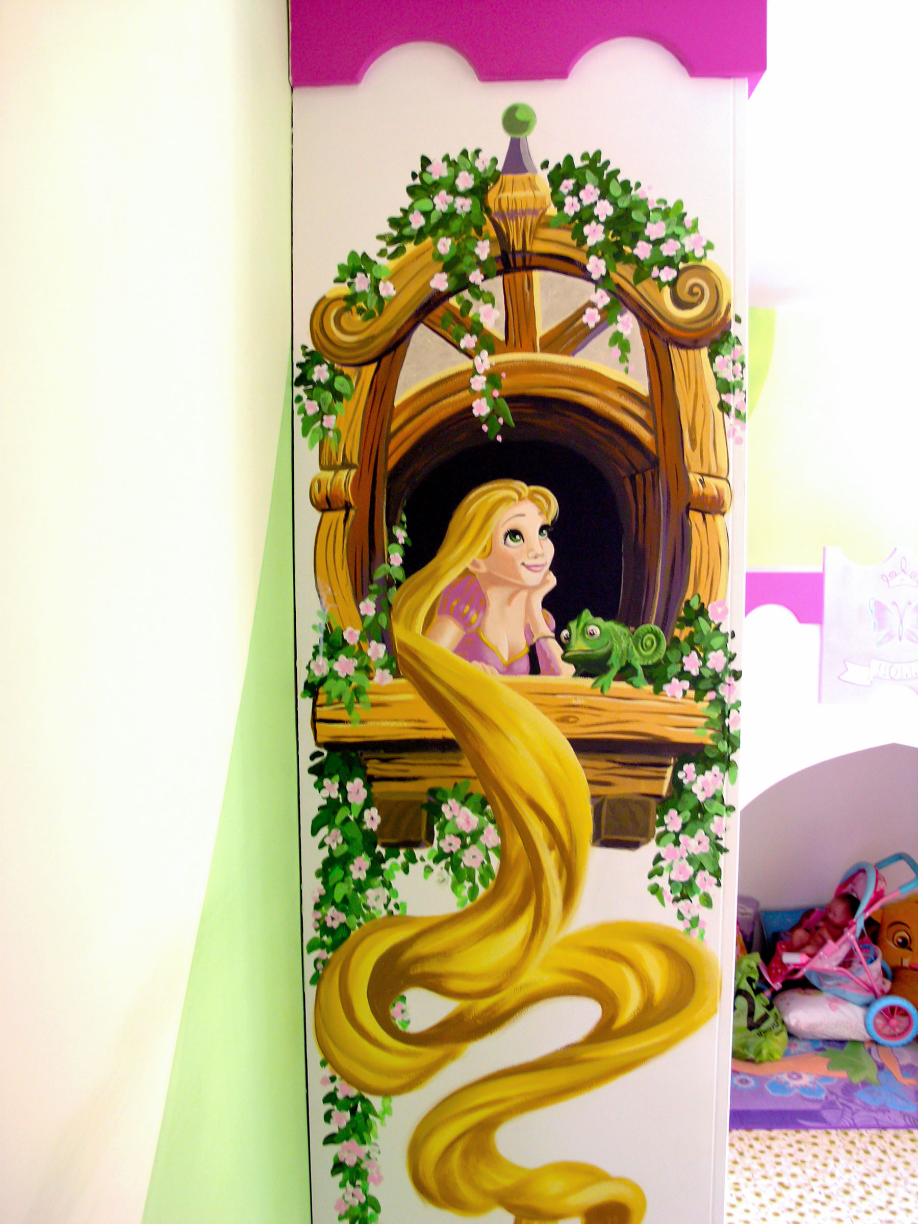 Repunzel on the side of the wardrobe