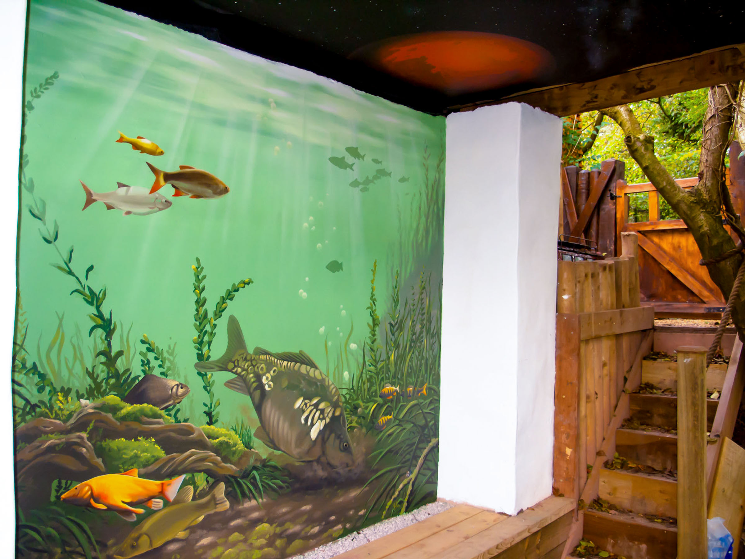Fish Pond Mural Painting