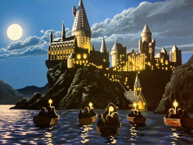 Harry Potter Mural with Gryffindor Common Room