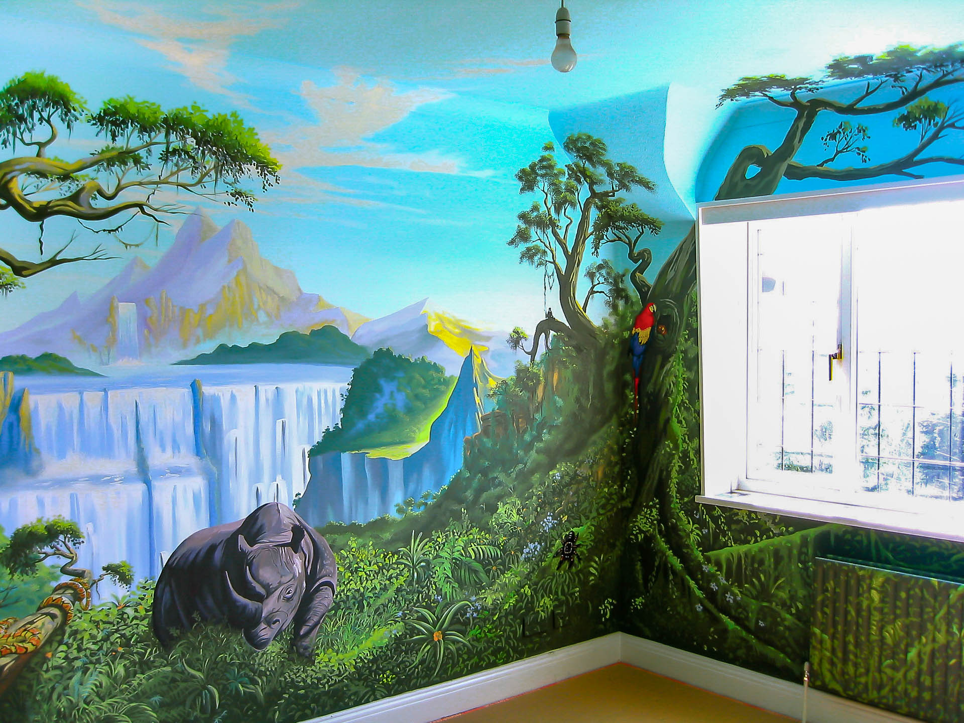 Jungle Mural in girl's room | Sacredart Murals