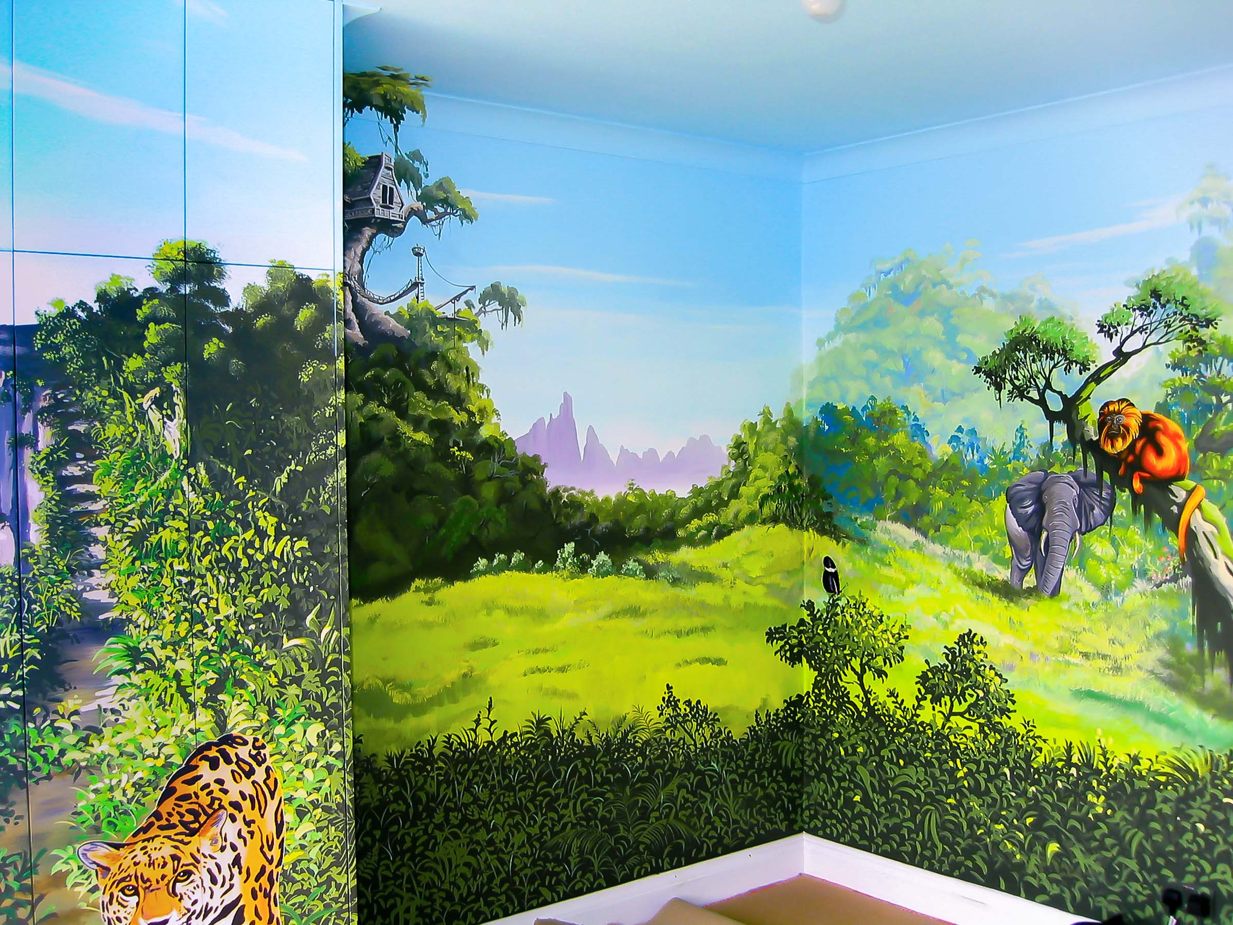 Jungle mural ..here it is before the furniture went in.