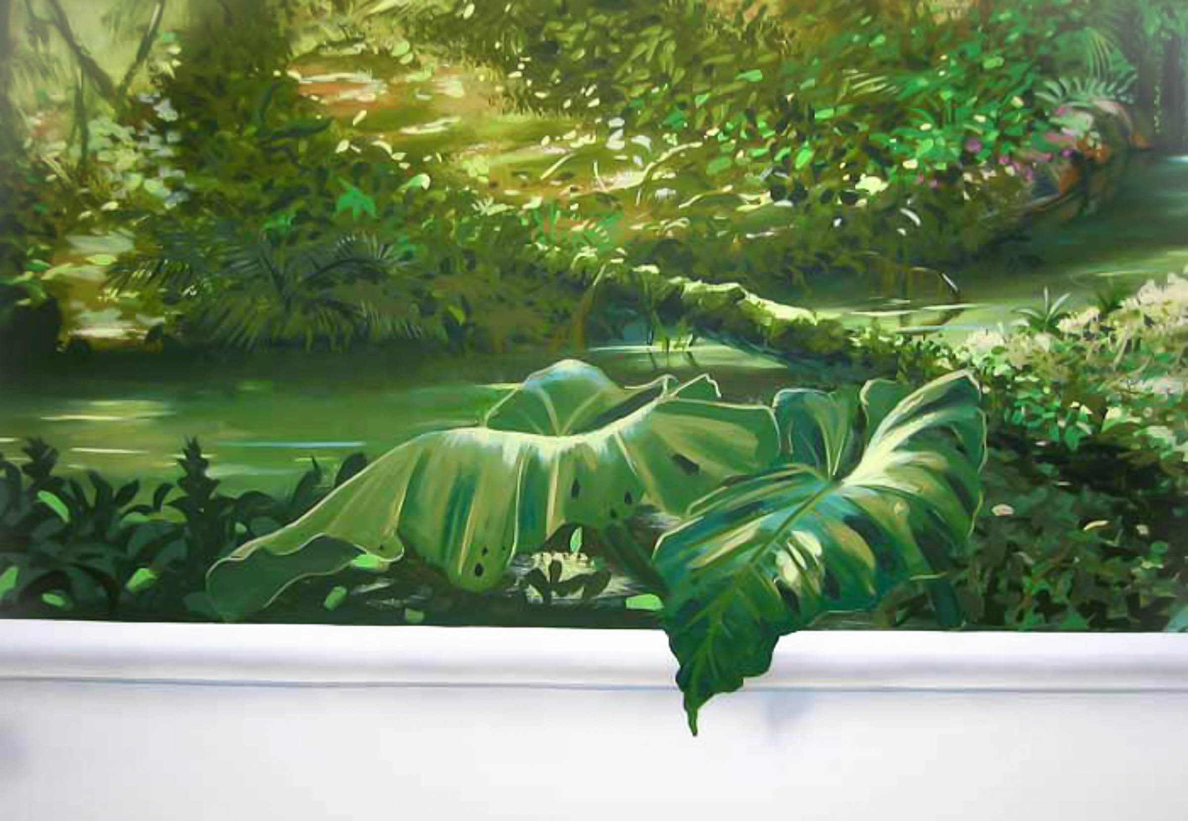 3D jungle leaves painting