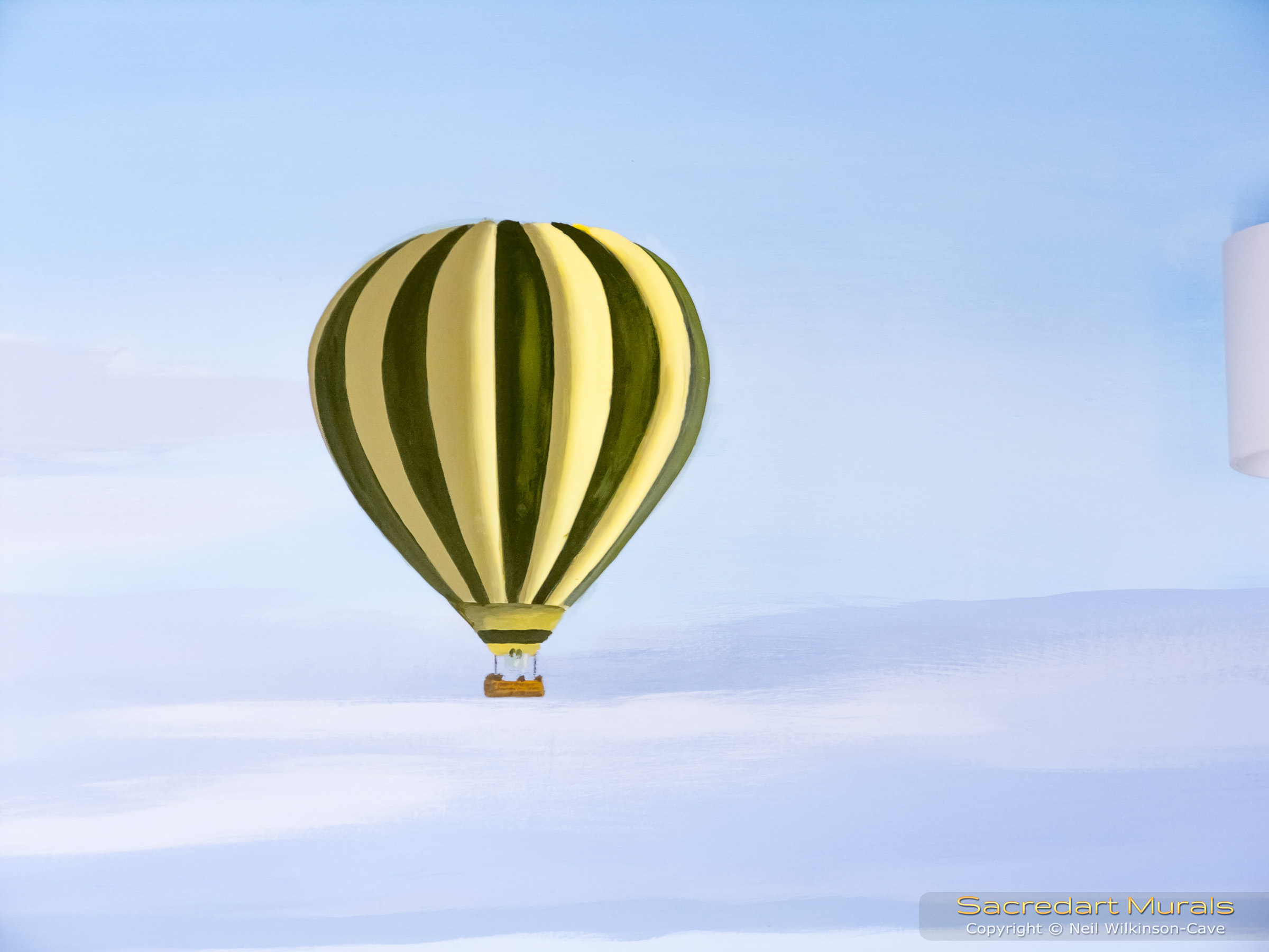 African safari mural hot air balloon