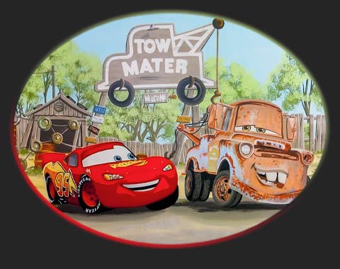 Mater and McQueen Cars Mural