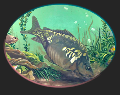 fish pond mural art